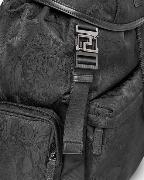 versace drawstring backpack|Neo Nylon Jacquard Backpack Black .